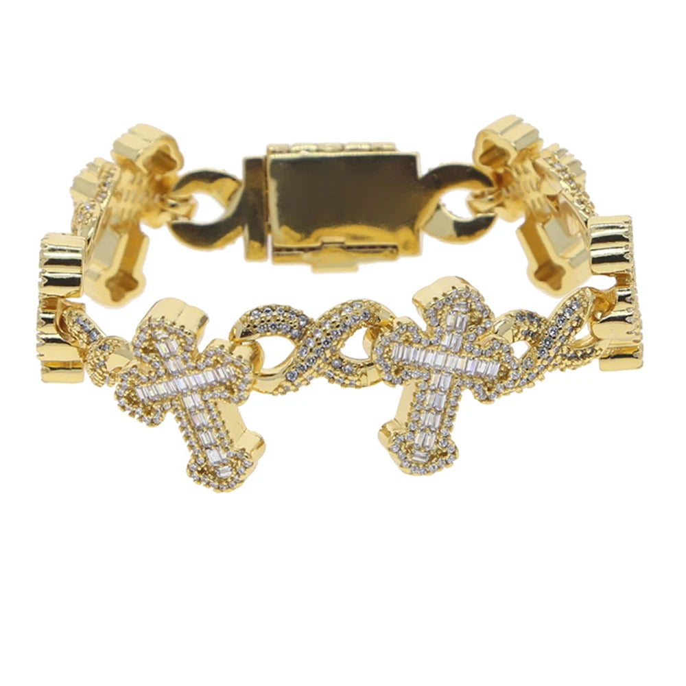 ICED CROSS BRACLET