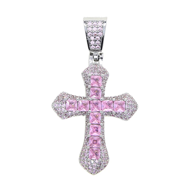 ICED CROSS PENDANT CHAIN