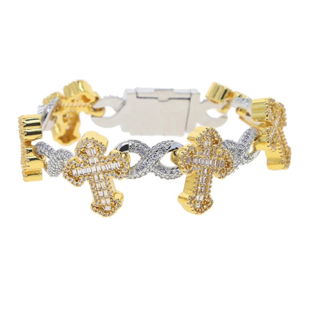 ICED CROSS BRACLET