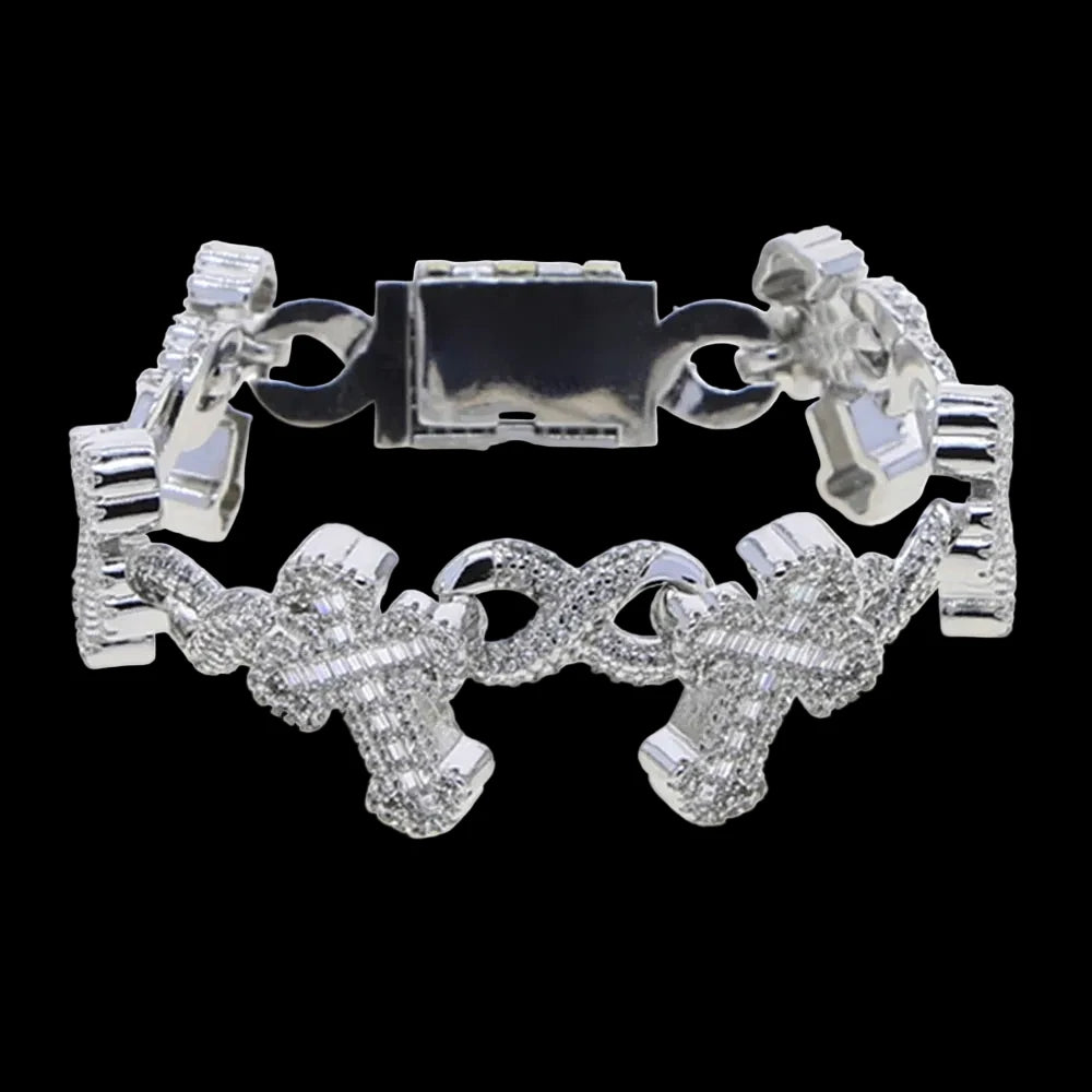 ICED CROSS BRACLET