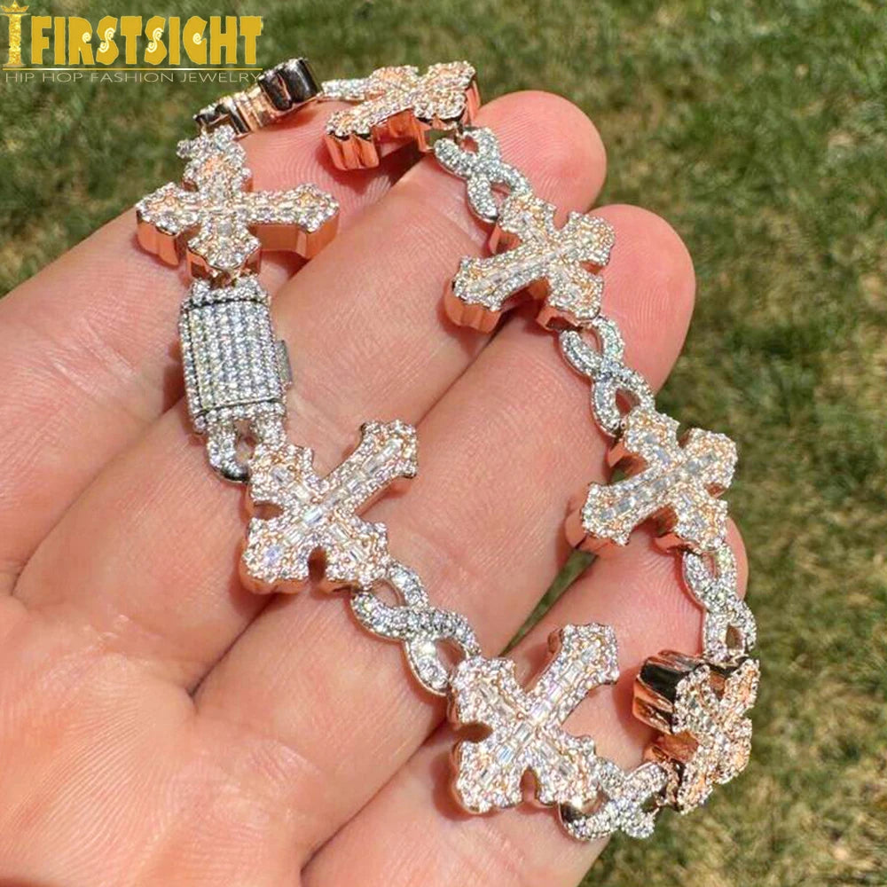 ICED CROSS BRACLET