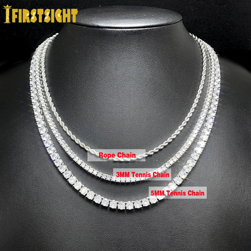 ICED CROSS PENDANT CHAIN