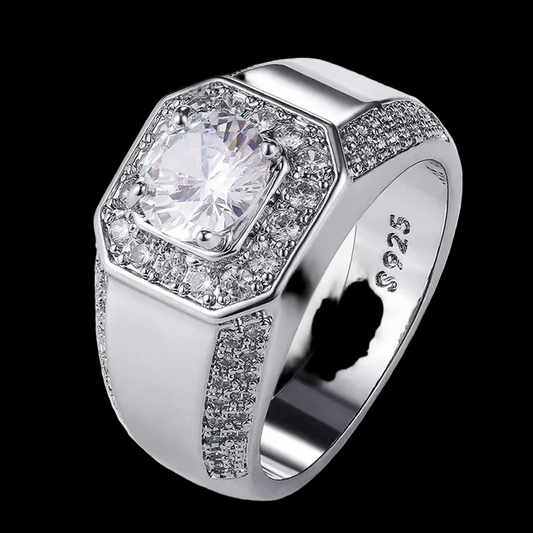 ICED SIGNET RING