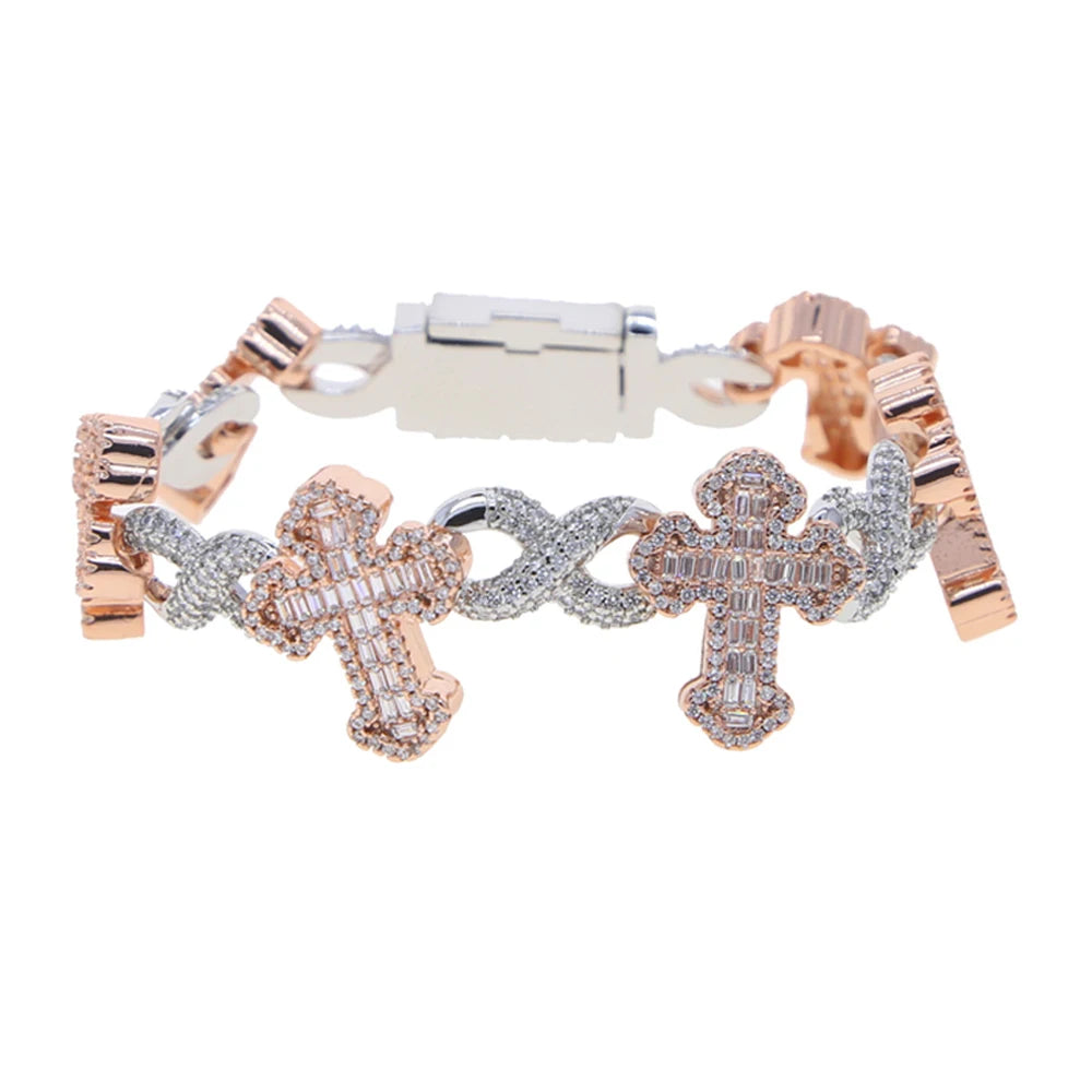 ICED CROSS BRACLET