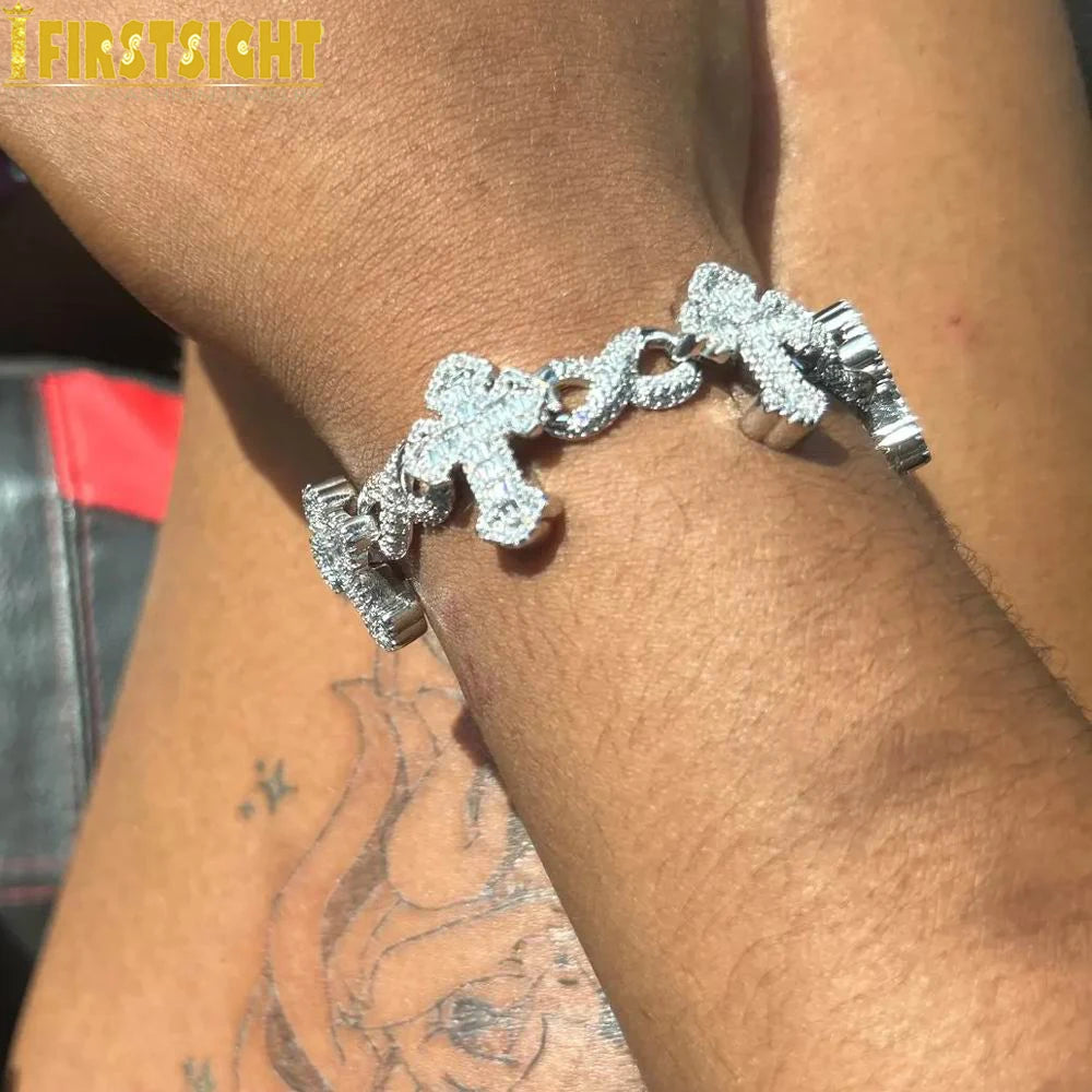 ICED CROSS BRACLET