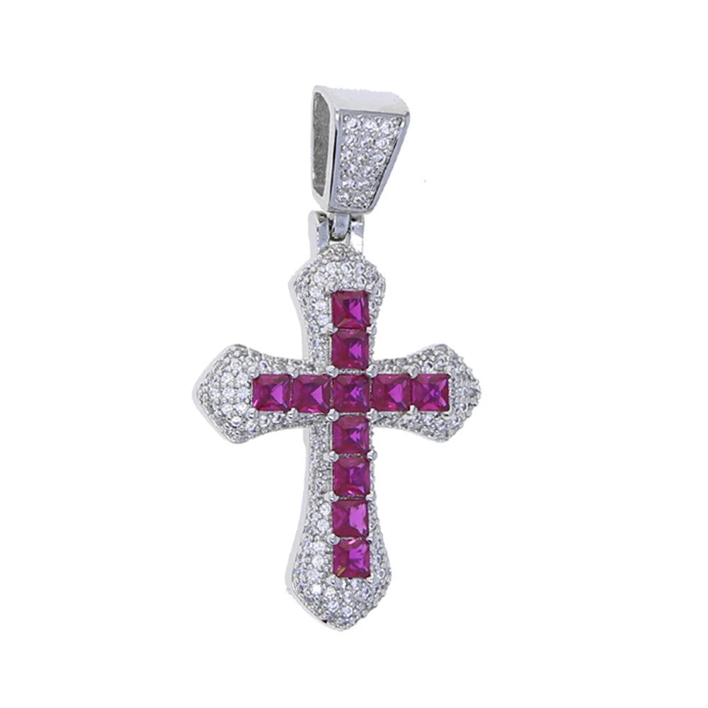 ICED CROSS PENDANT CHAIN