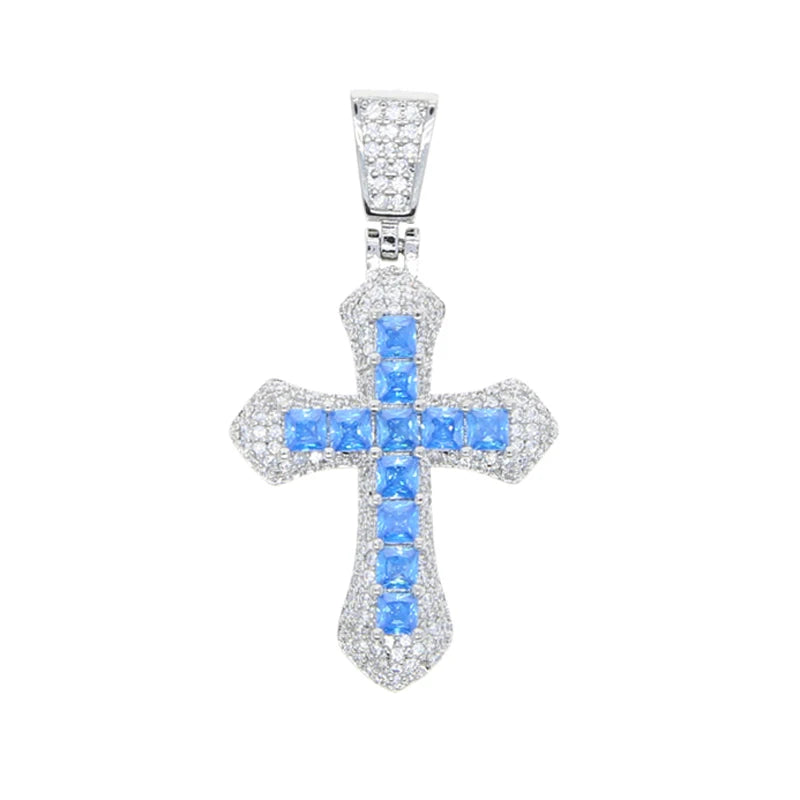 ICED CROSS PENDANT CHAIN