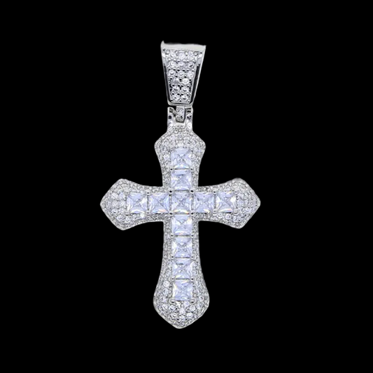 ICED CROSS PENDANT CHAIN