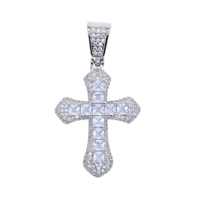 ICED CROSS PENDANT CHAIN