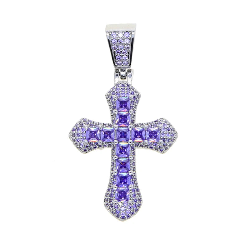 ICED CROSS PENDANT CHAIN