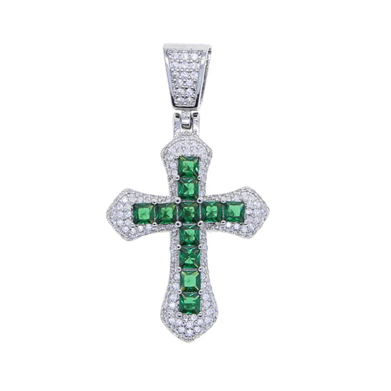 ICED CROSS PENDANT CHAIN
