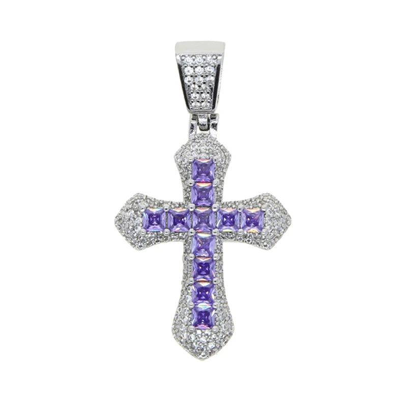 ICED CROSS PENDANT CHAIN