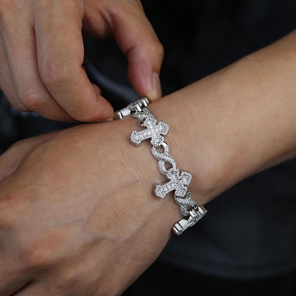 ICED CROSS BRACLET